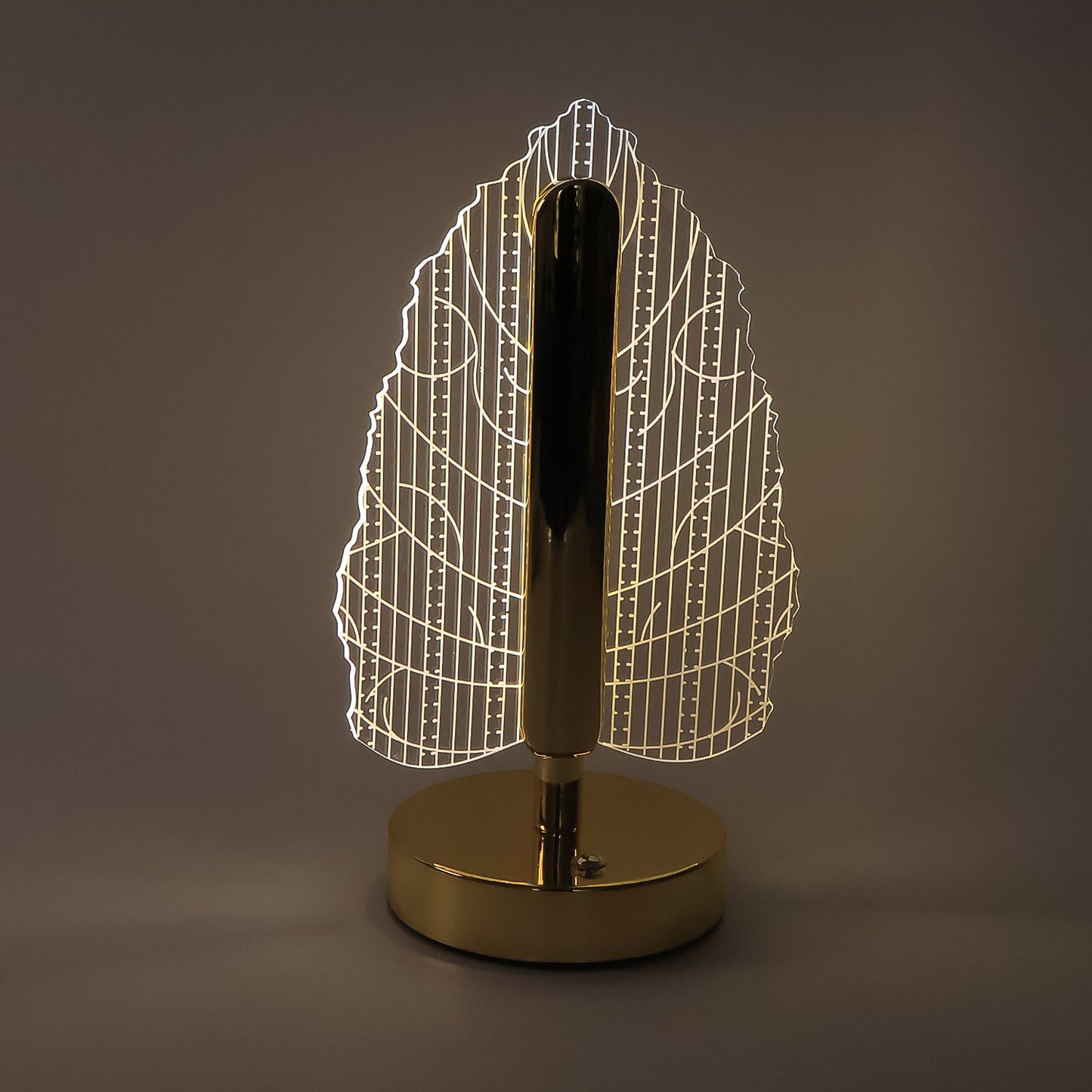 Leaf Design LED Table Lamp with Golden Base - USB Rechargeable Decorative Light (1 Pc) - Happy Price - Image 3