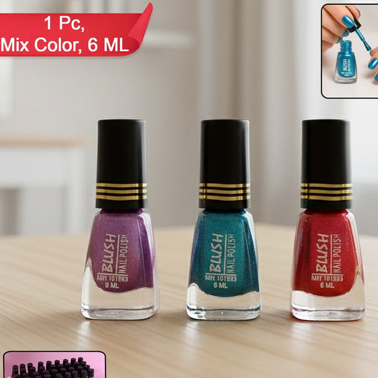 Blush Metallic Mini Nail Polish (Mix Color  6 Ml  1 Pc)