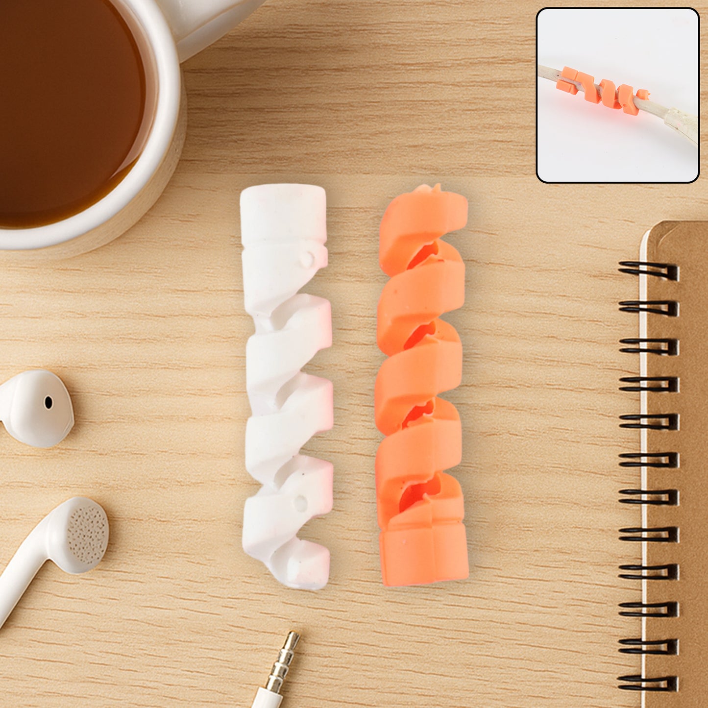 2 Pcs Spiral Cable Protectors - Anti-Fray Strain Relief for Charging Cords - Happy Price - Image 2