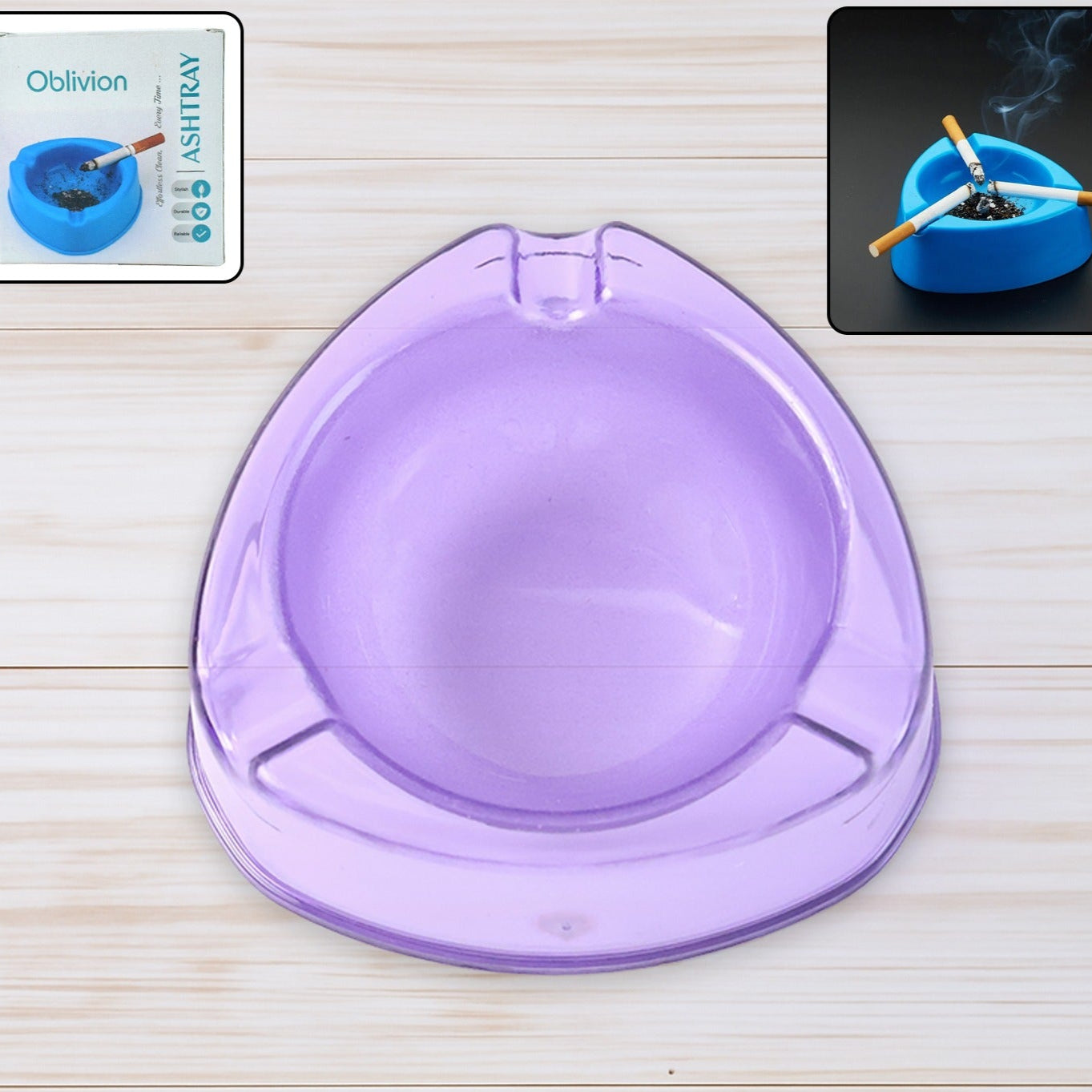 Oblivion Transparent Pueple Plastic Ashtray (1 Pc) - Happy Price - Image 1