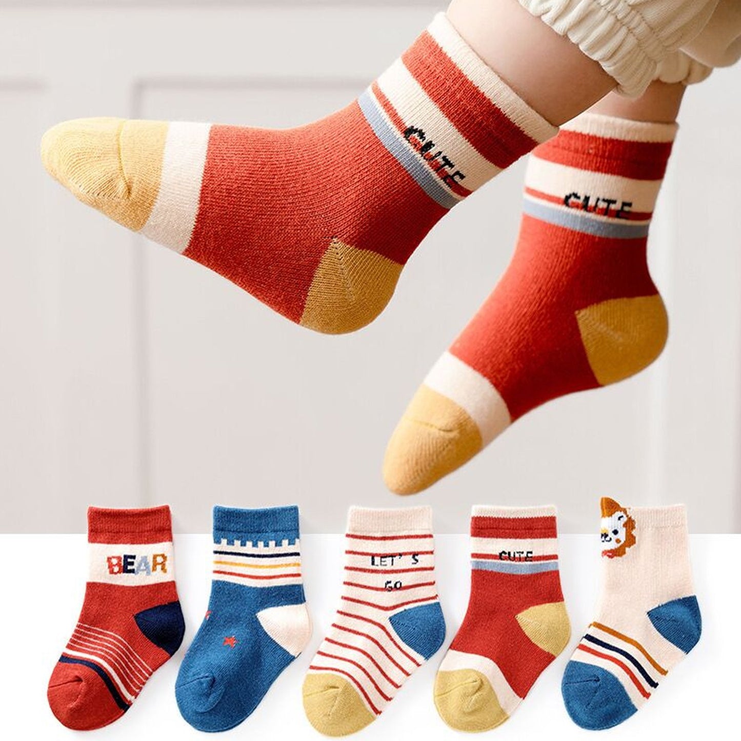 Kids' Soft & Breathable Cotton Socks - Pack of 3 Pairs - Happy Price - Image 2