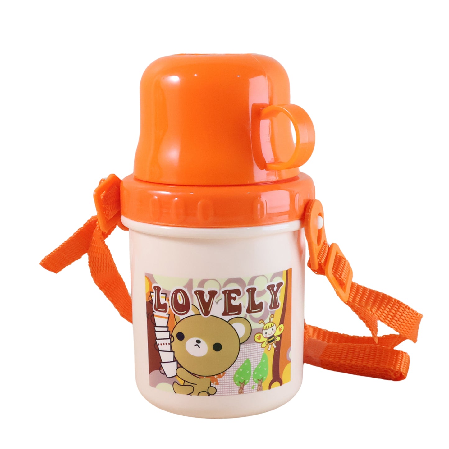 Cartoon Print Plastic Sipper Cup with Lid and Strap - 350 ML, 1 Pc - Happy Price - Image 4