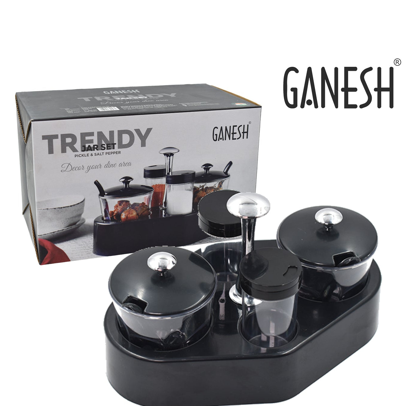 Ganesh Rendy Condiment Set For Kitchen Transparent Jar For Easy To Access Spice 1 Piece Spice Set  (Plastic) - Happy Price - Image 1