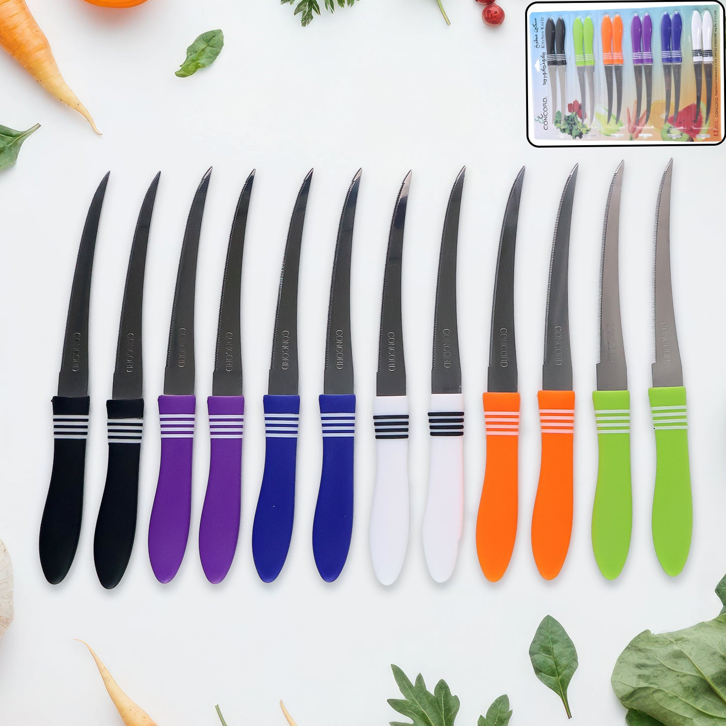 Stainless Steel Multipurpose Serrated Knife Set (12 Pc) - Happy Price - Image 2