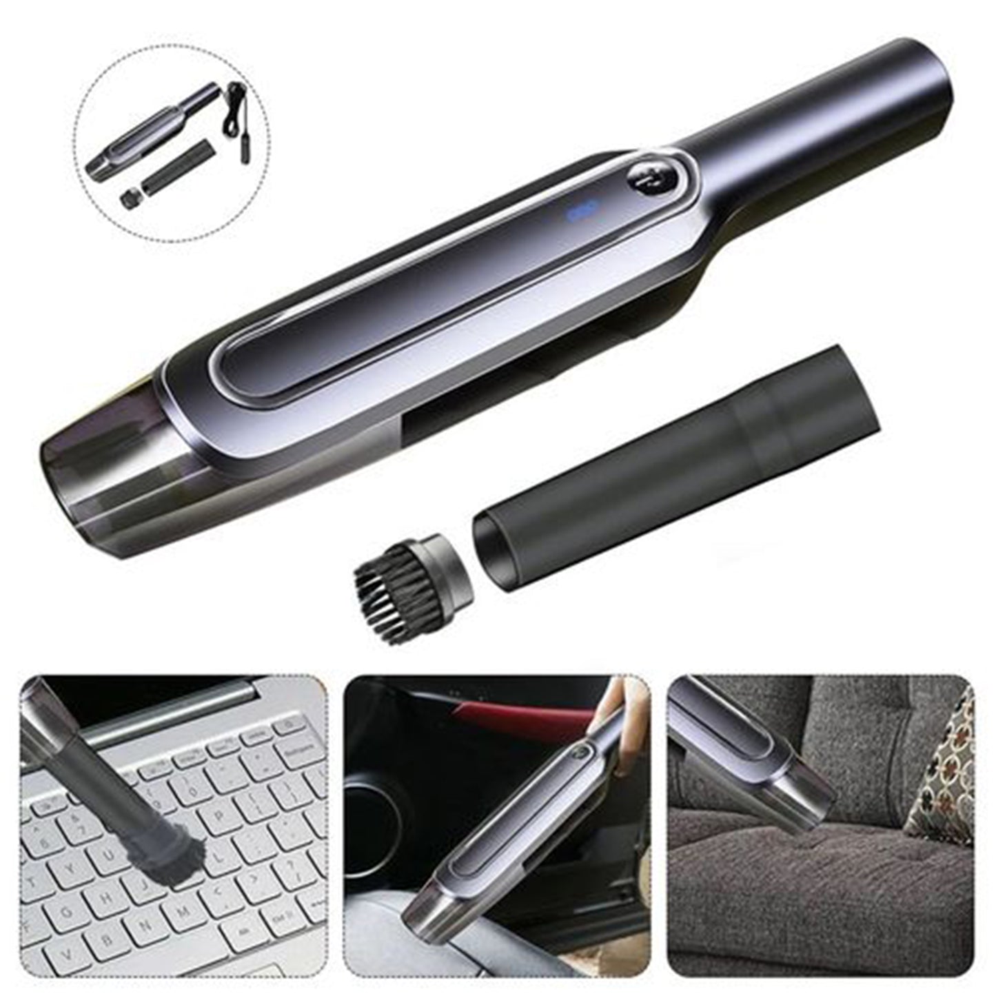 Portable Vacuum Cleaner Wireless Usb High Power Strong Suction Handheld Vacuum Cleaner For Home Cars - Happy Price - Image 4