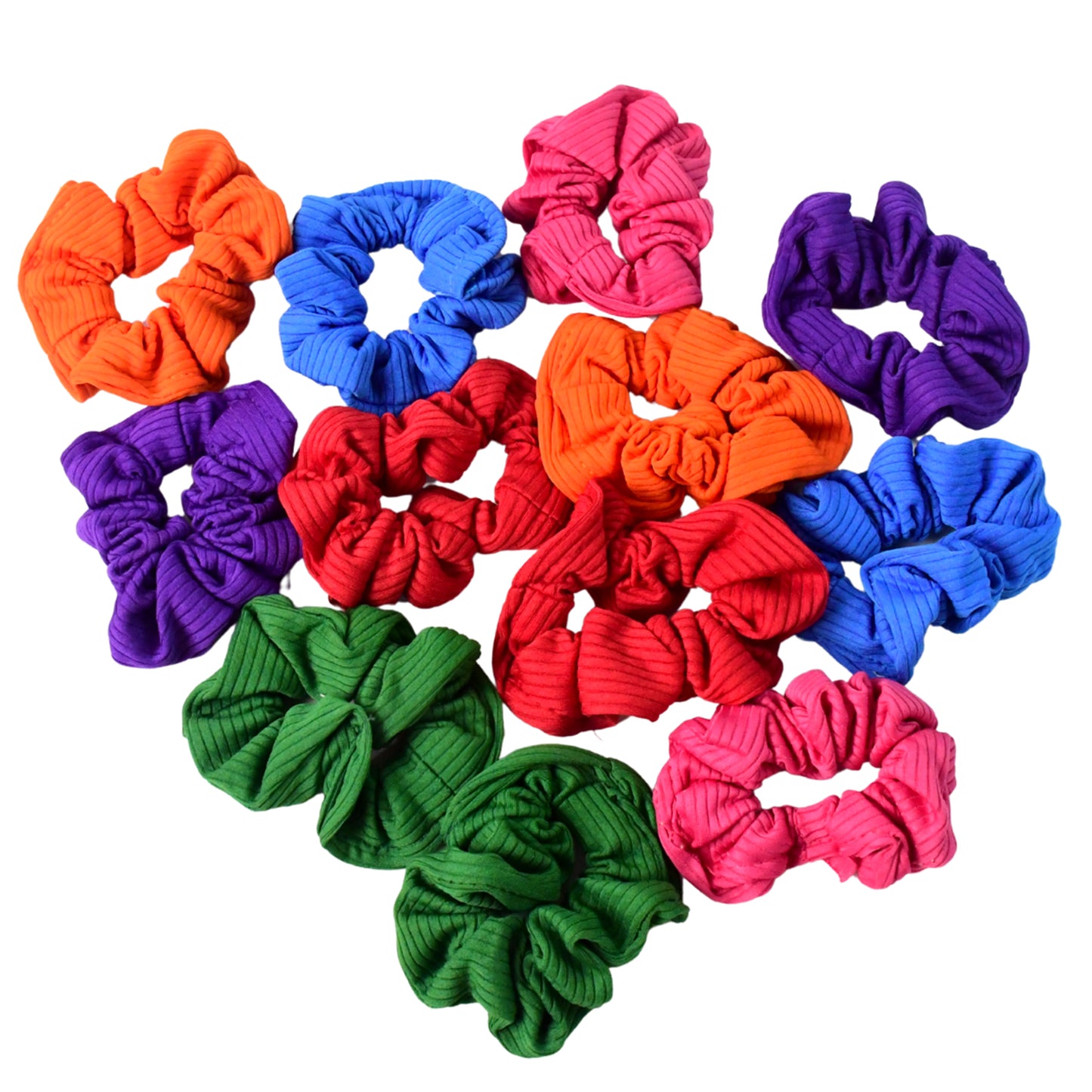 12 Pcs Assorted Color Fabric Hair Scrunchies Set for Women & Girls - Happy Price - Image 6