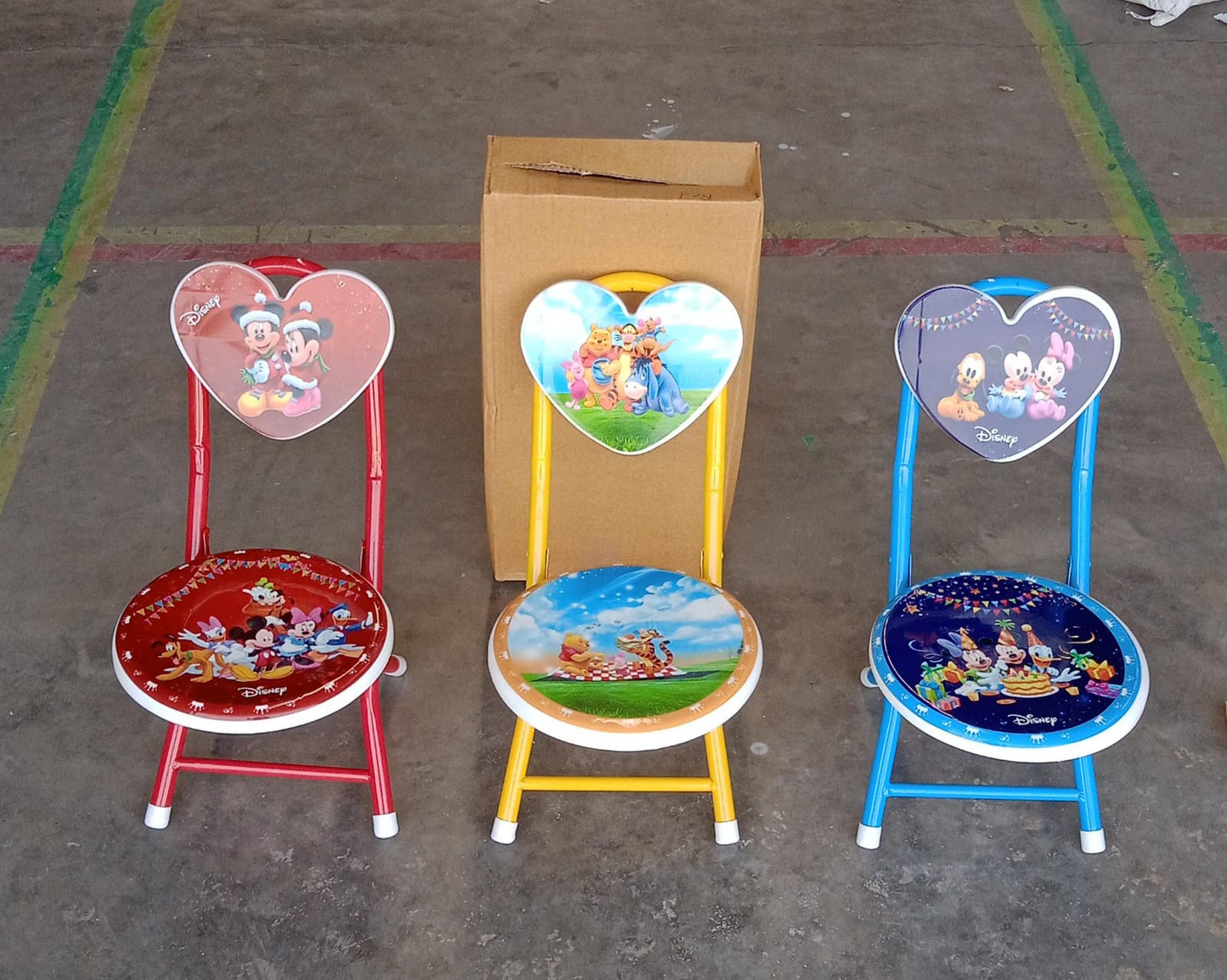 Heart Shape Kids Chair Cartoon Printed Foldable Kids  Children Folding Chair For Playrooms Schools Daycares And Home. Metal And Fibre Body Picnic Beach Camping Chair (1 Pc) - Happy Price - Image 7