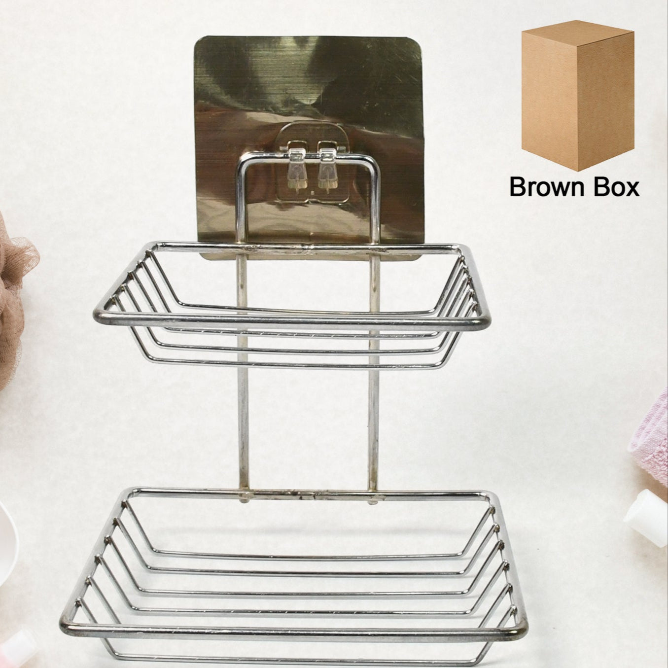 Kitchen Bathroom Soaps Storage Rack With 2 Hook For Home - Happy Price - Image 1
