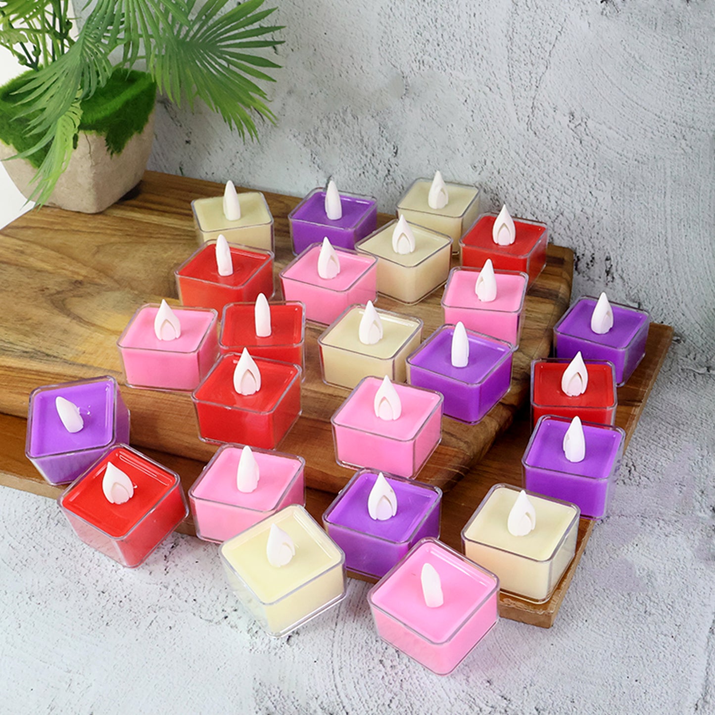 Set of 24 Multi-Color LED Tealight Candles with Flickering Flame Effect - Happy Price - Image 4
