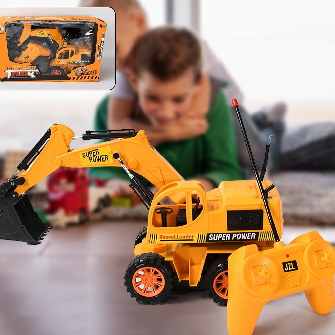 Plastic Jcb Construction Toy Remote Control Jcb Toys For Kids Boys Super Power Remote Control Jcb Truck Construction Toy (1 Set) - Happy Price - Image 1