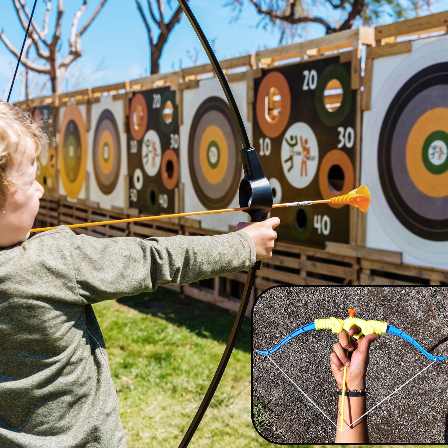 Kids Archery Toy Set with Bow, 3 Arrows, Knife & Target Board - Happy Price - Image 7
