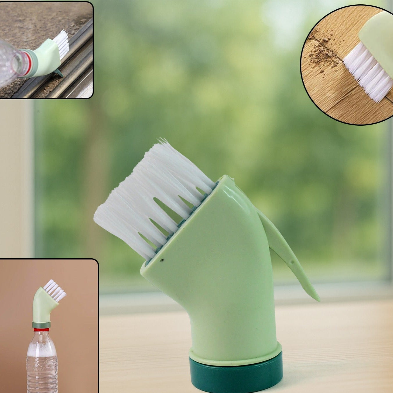 Multipurpose Bottle-connectable Cleaning Brush With Built-in Scraper (1 Pc) - Happy Price - Image 1