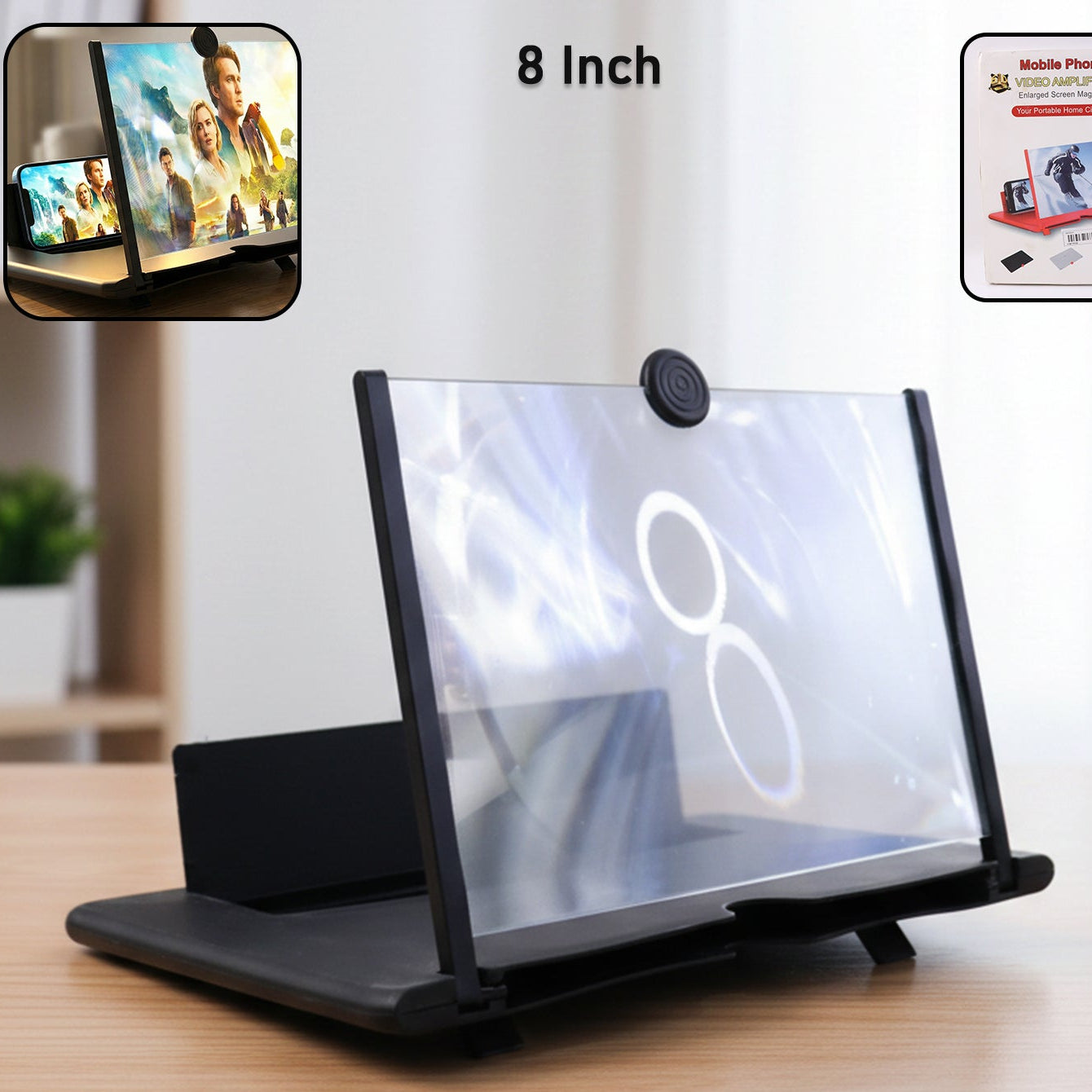 8 Inch Mobile Screen Magnifier with Stand - Foldable HD Video Amplifier for Phones (1 Pc) - Happy Price - Image 1
