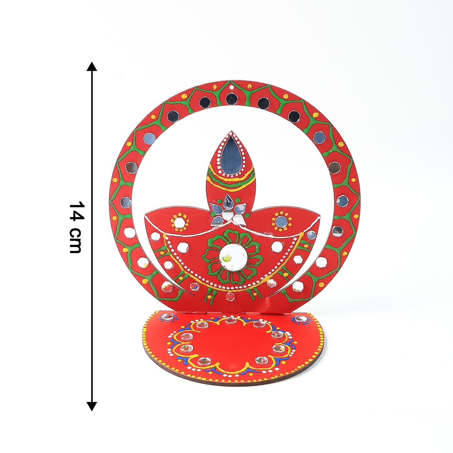 Handcrafted Wooden Decorative Diya Stand (1 Pc) - Happy Price - Image 3
