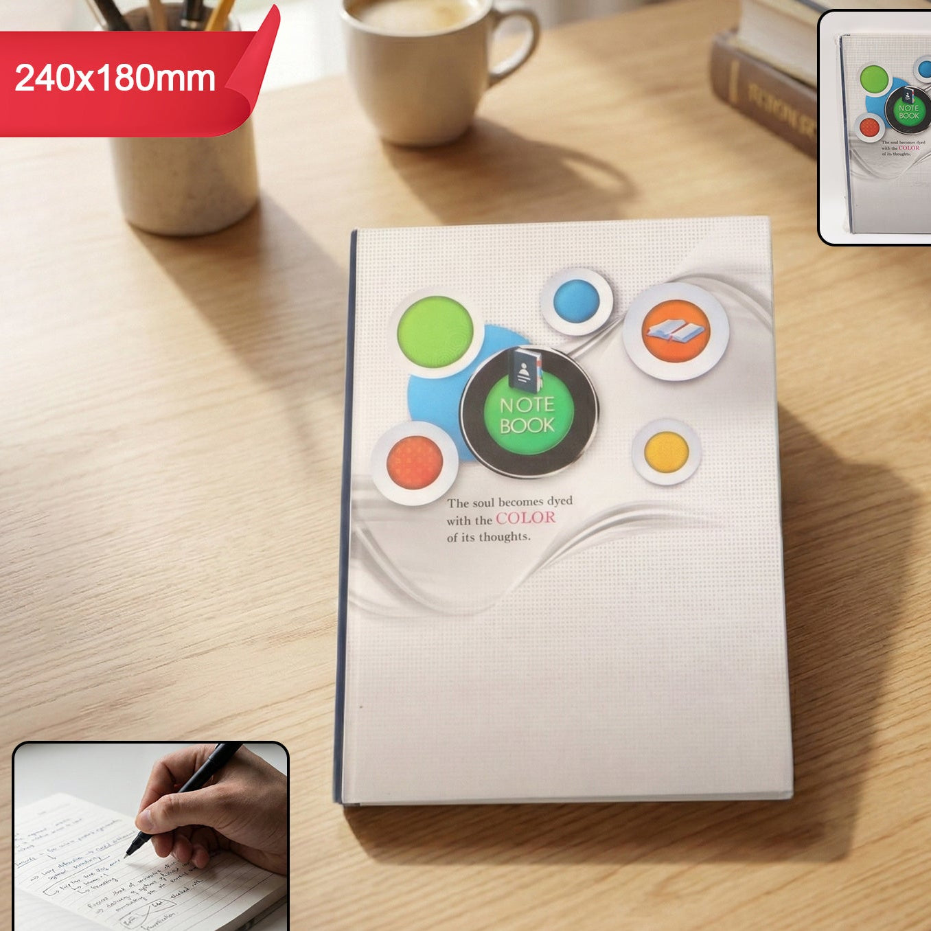 Hardbound Ruled Notebook, 1 Pc, 100 Pages, 240x180mm - Happy Price - Image 1