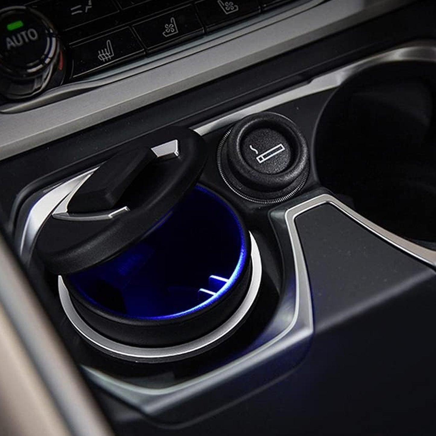 Portable Car Ashtray With Lid And Blue Led Light (1 Pc) - Happy Price - Image 3