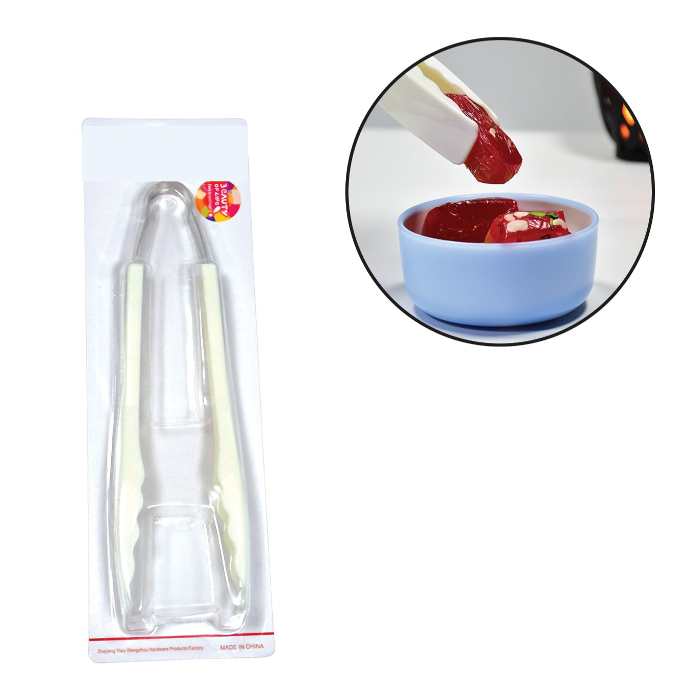 Plastic Handle Tong Bread Clamps Kitchen Tongs Cooking Tongs. - Happy Price - Image 1