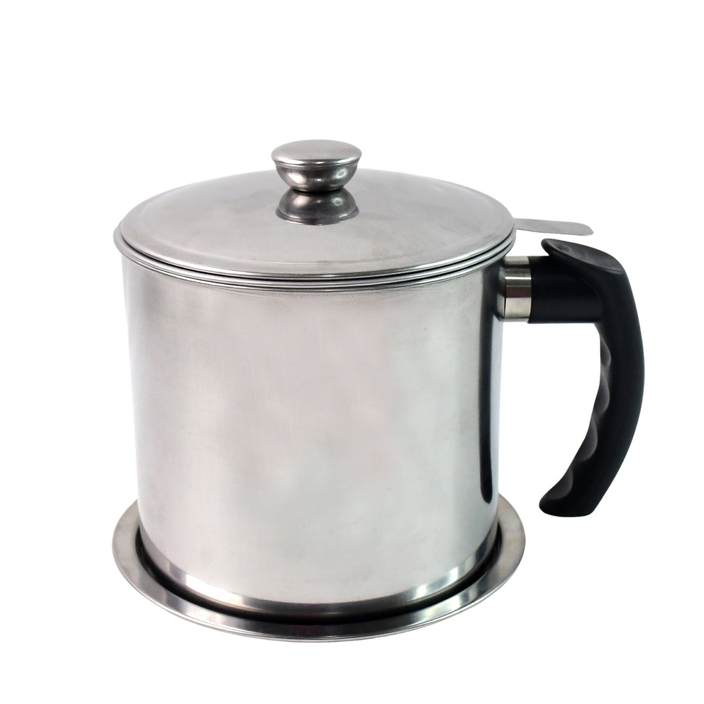 Stainless Steel Oil Strainer Pot With Lid And Filter Mesh (1 Set) - Happy Price - Image 2