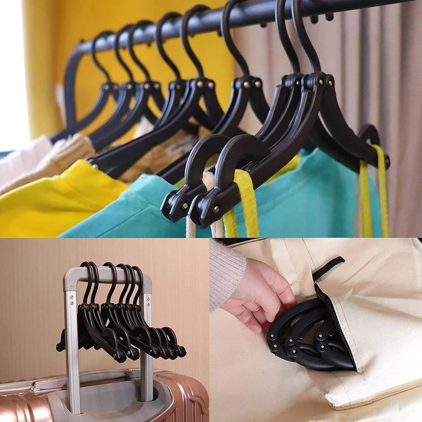 10 Pcs Portable Folding Clothes Hanger Creative Travel Easy To Carry Clothes Hanger For Adults And Children - Happy Price - Image 2
