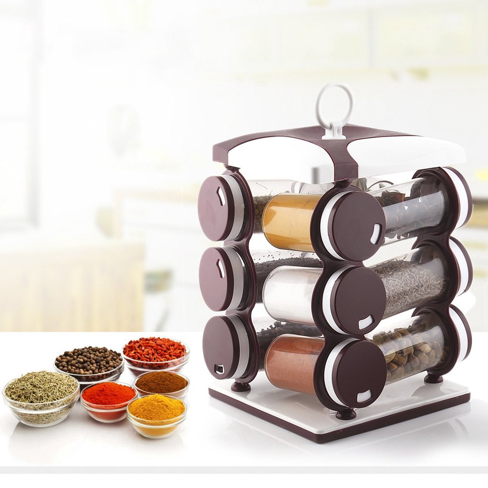2036 Spice Jar Set - Food Grade Plastic 12pcs Spice Jar (Brown Box) - Happy Price - Image 2