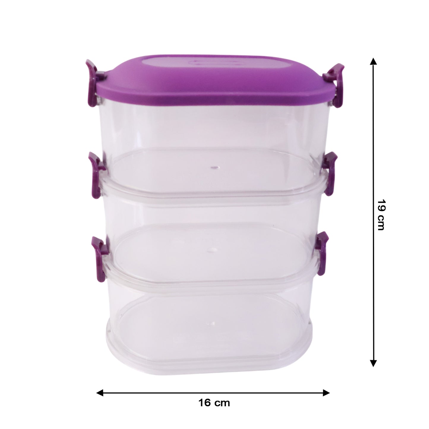 3 Layer Stackable Food Container Set with Airtight Lids - Kitchen Organization - Happy Price - Image 5