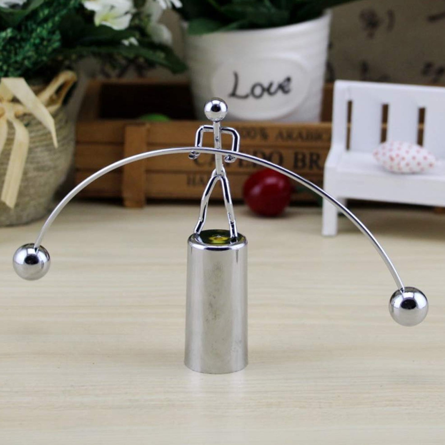 Mini Steel Balance Toy Decoration Pendulum Newton Cradle Balance Ball Tumbler Desk Toy Metal Man Home Home Decoration Crafts - Happy Price - Image 7