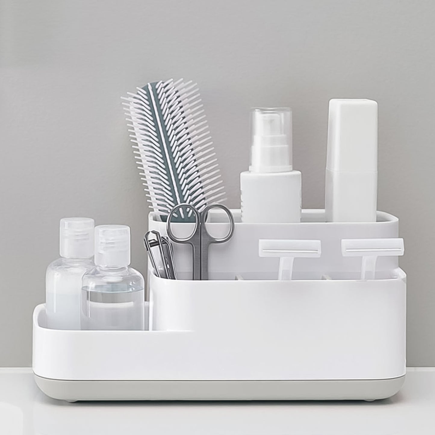 Plastic Multipurpose 5 Compartment Bathroom Desk Organizer Holder (1 Pc) - Happy Price - Image 5