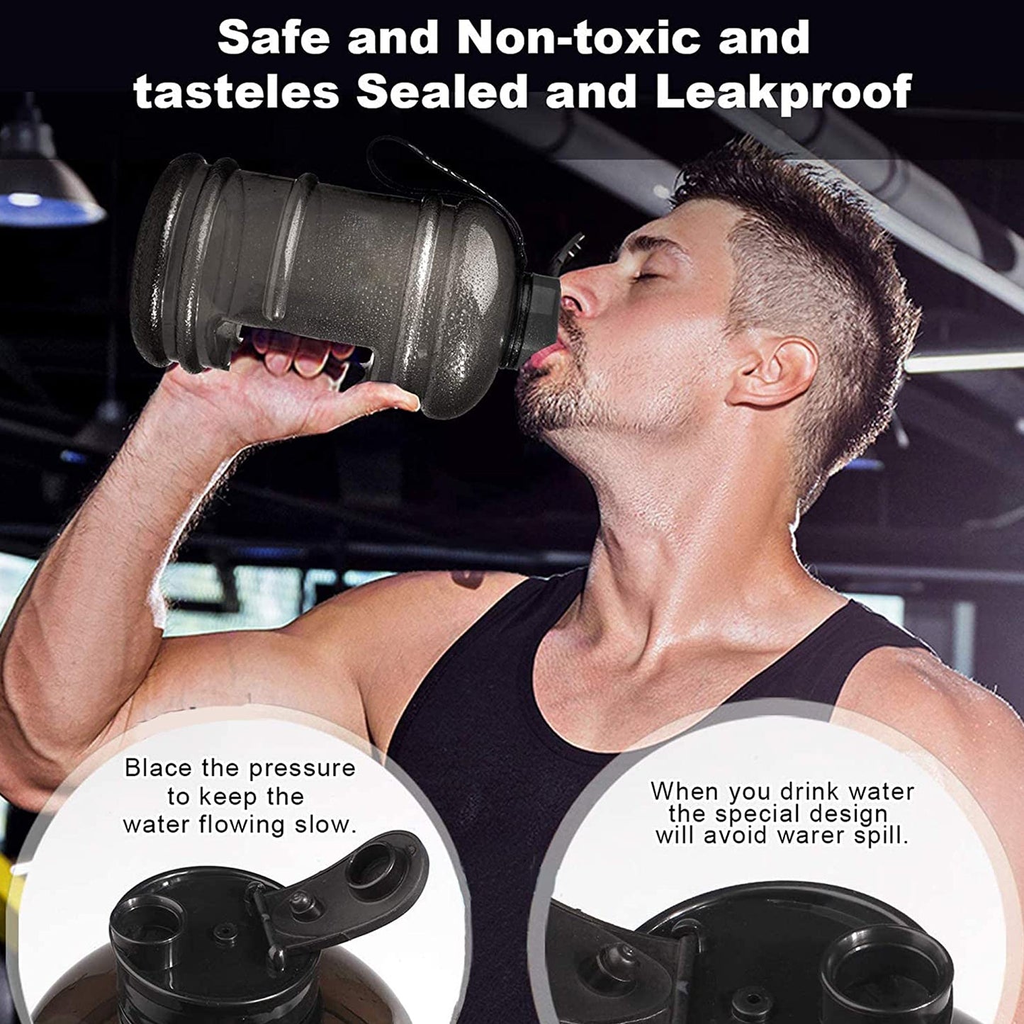 Sports Gym 1.5 Liters Gallon Water Bottle With Mixer And Strainer - Happy Price - Image 7