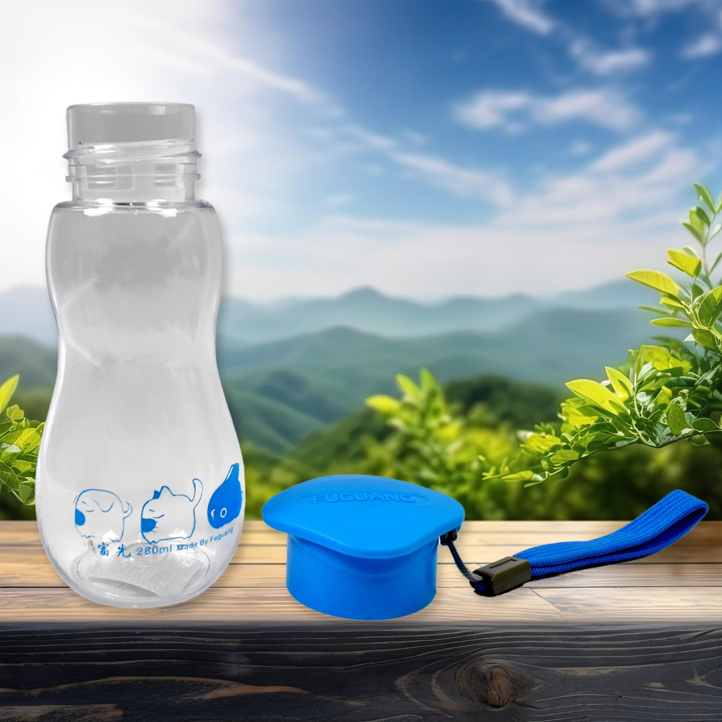 Transparent Travel Portable Water Bottle With Carry Straps (280 Ml  1 Pc) - Happy Price - Image 3