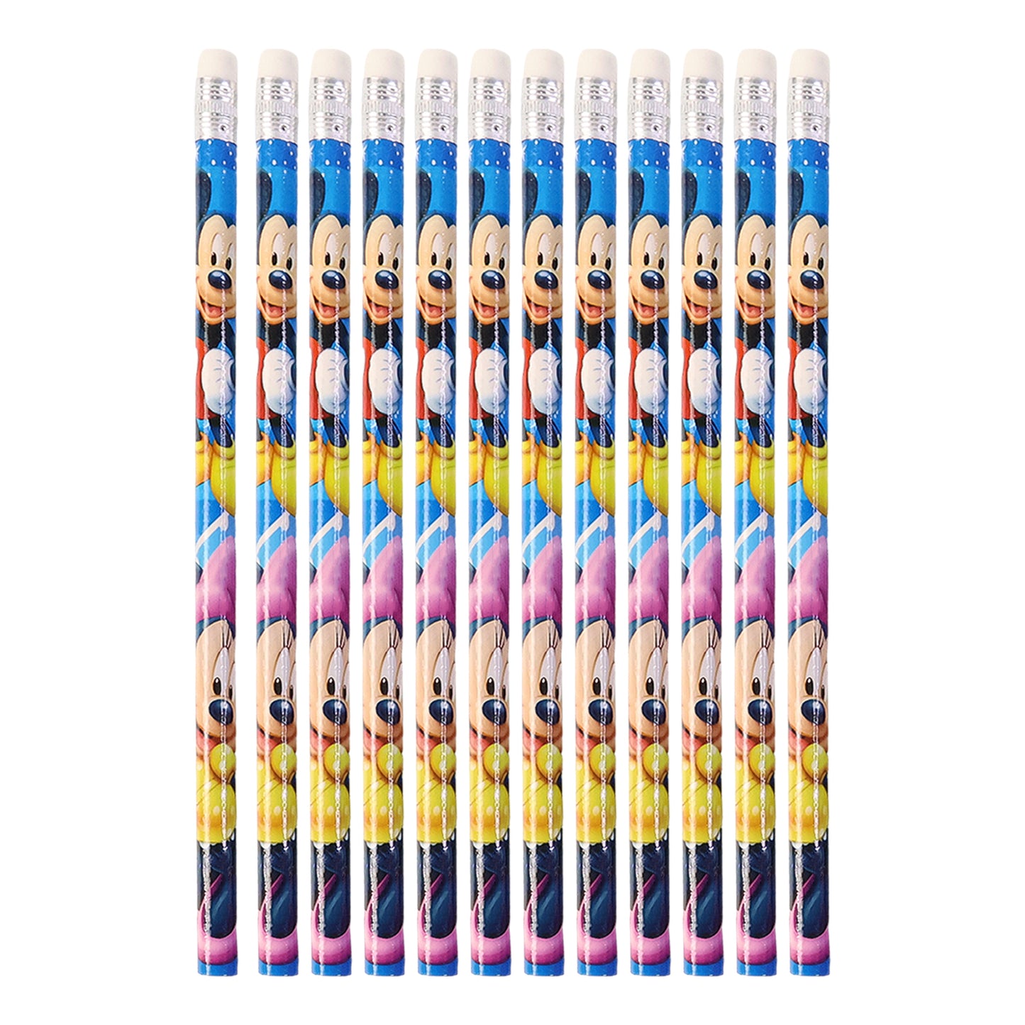 12 Pencils with Cartoon Prints & Eraser Tips - Kids' Stationery Set - Happy Price - Image 4