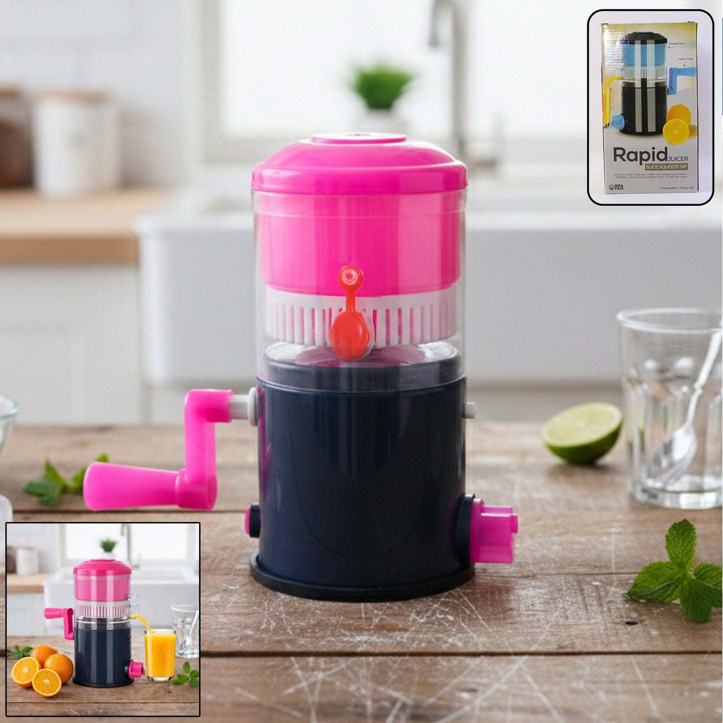 Manual Hand Press Juicer for Citrus Fruits - 1 Set - Happy Price - Image 6
