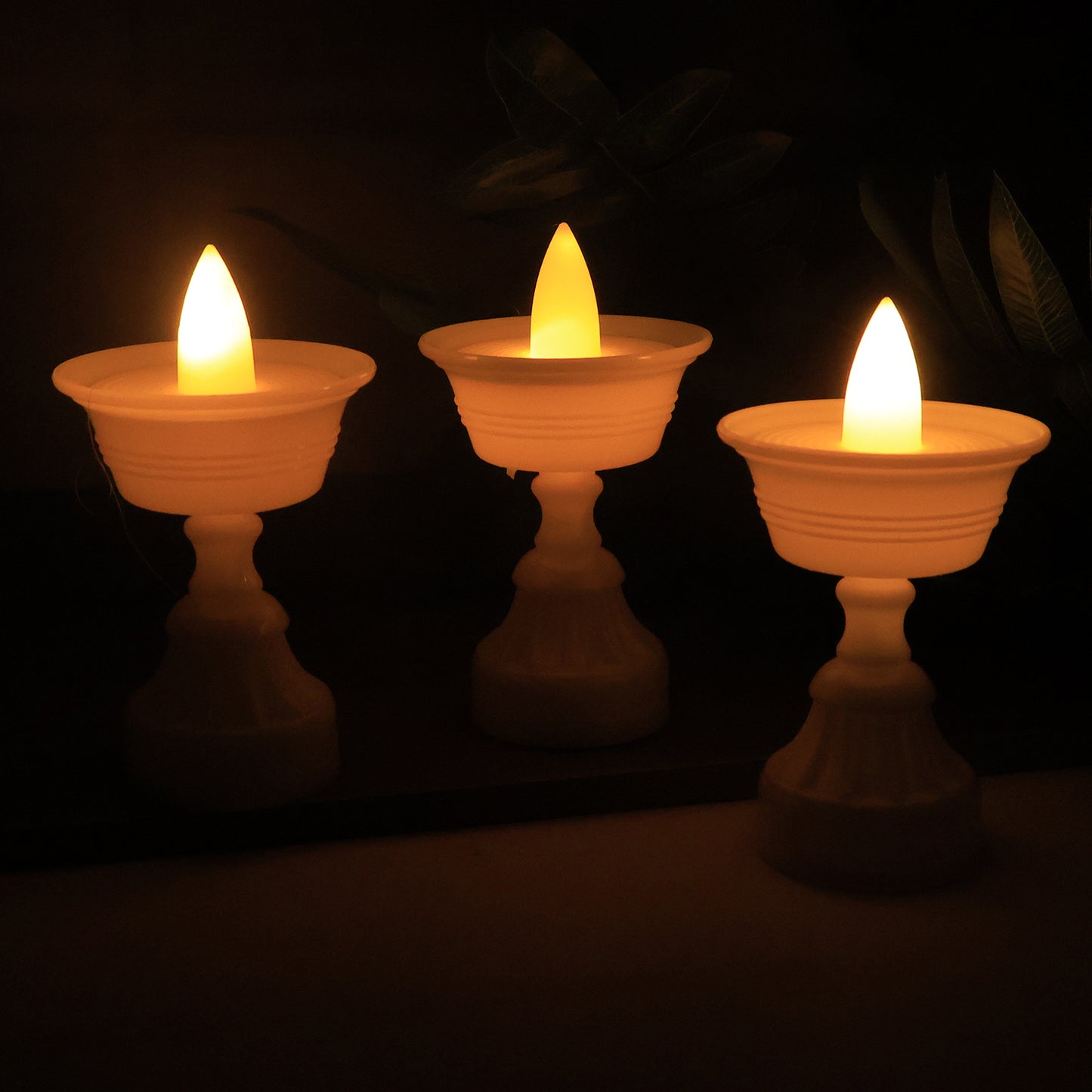 Set of 12 White Water-Activated LED Diyas for Festivals and Home Decor - Happy Price - Image 6