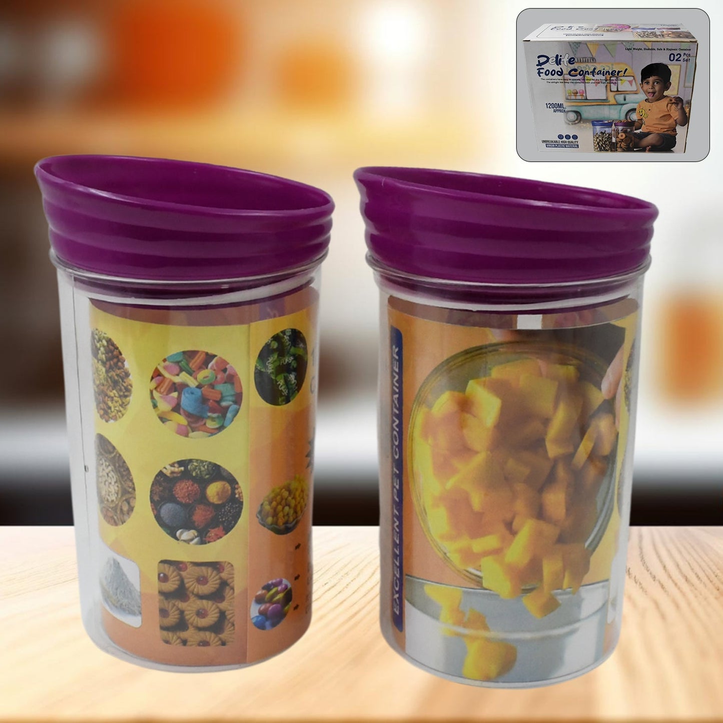 Plastic Premium Quality Kitchen Food Containers Set (1200ml Approx Set Of 2 Pc) - Happy Price - Image 2