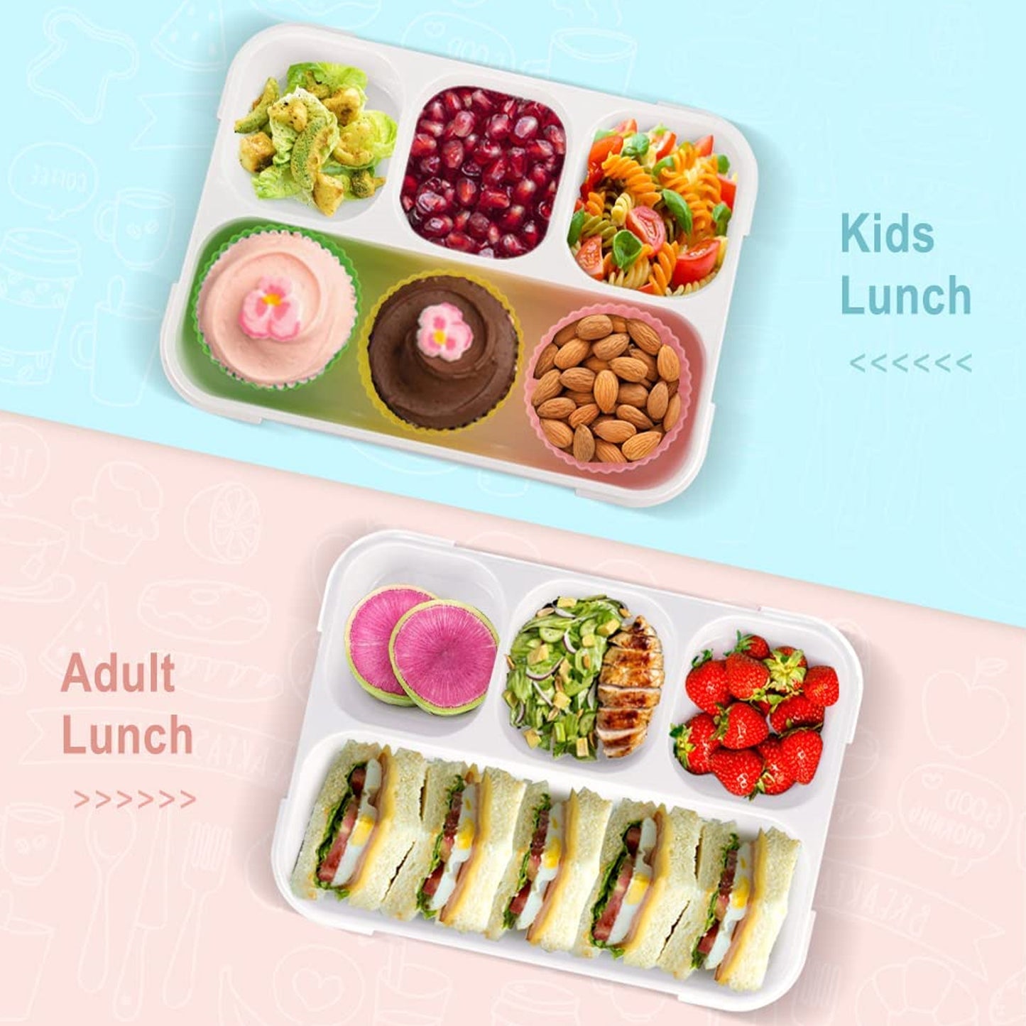 Lunch Box 4 Compartment With Leak Proof Lunch Box For School  Office Use - Happy Price - Image 7