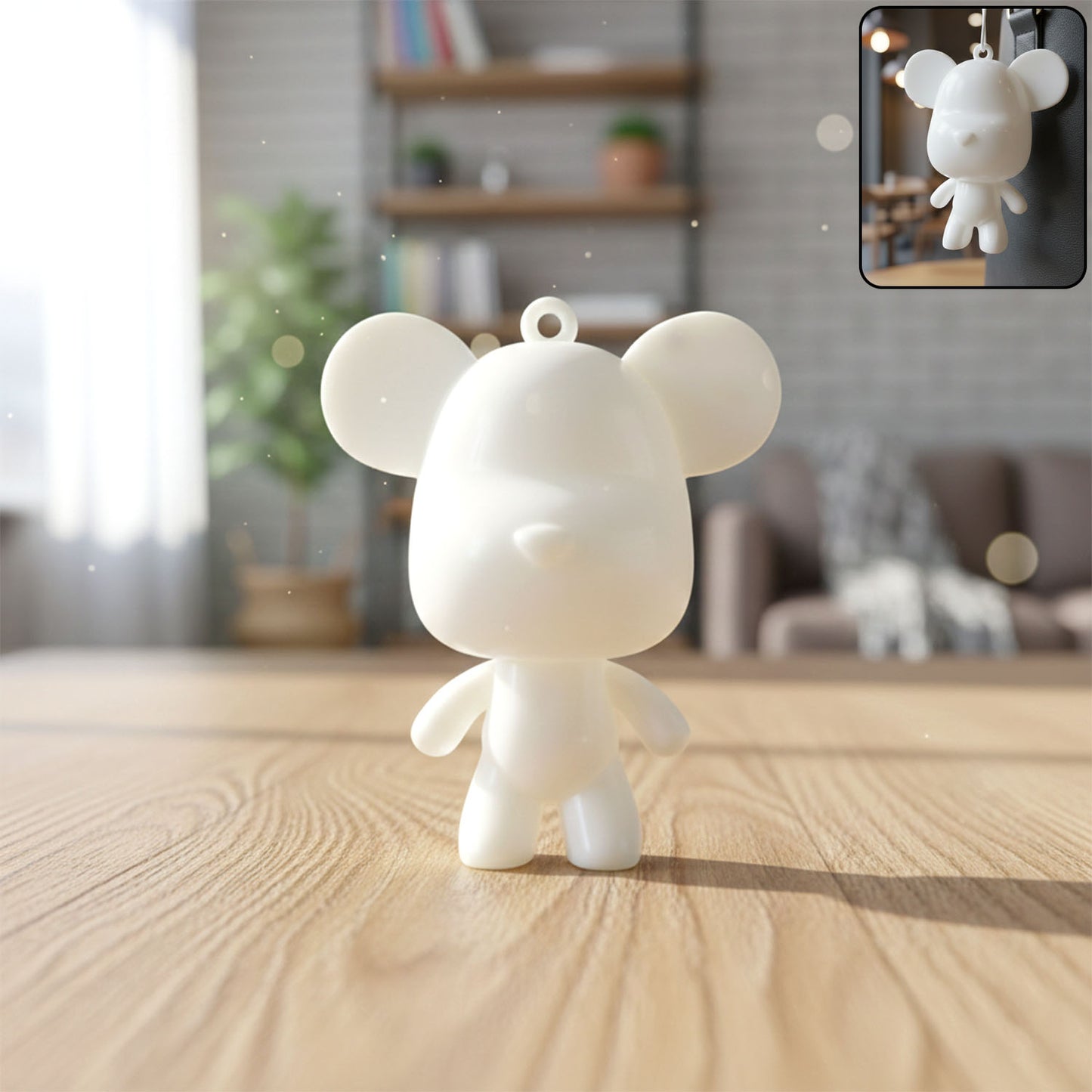 Cute Bear Character Keychain - Decorative Mini Figure for Bags & Keys (1 Pc) - Happy Price - Image 2