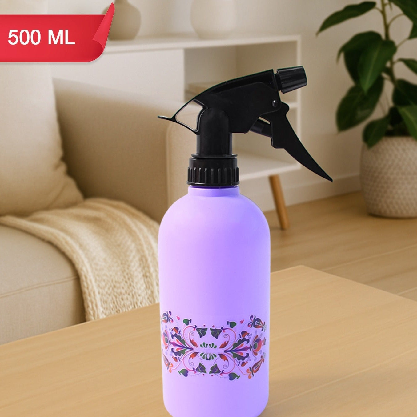 Floral Printed Plastic Spray Bottle (500 Ml) - Happy Price - Image 1