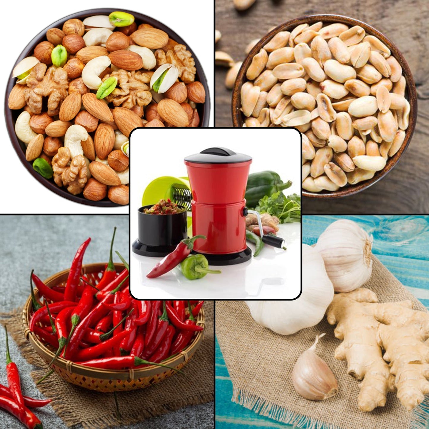 Round Chilly Cutter And Grinder Tool With Effective Sharp Chopping And Cutting Blade System. - Happy Price - Image 5