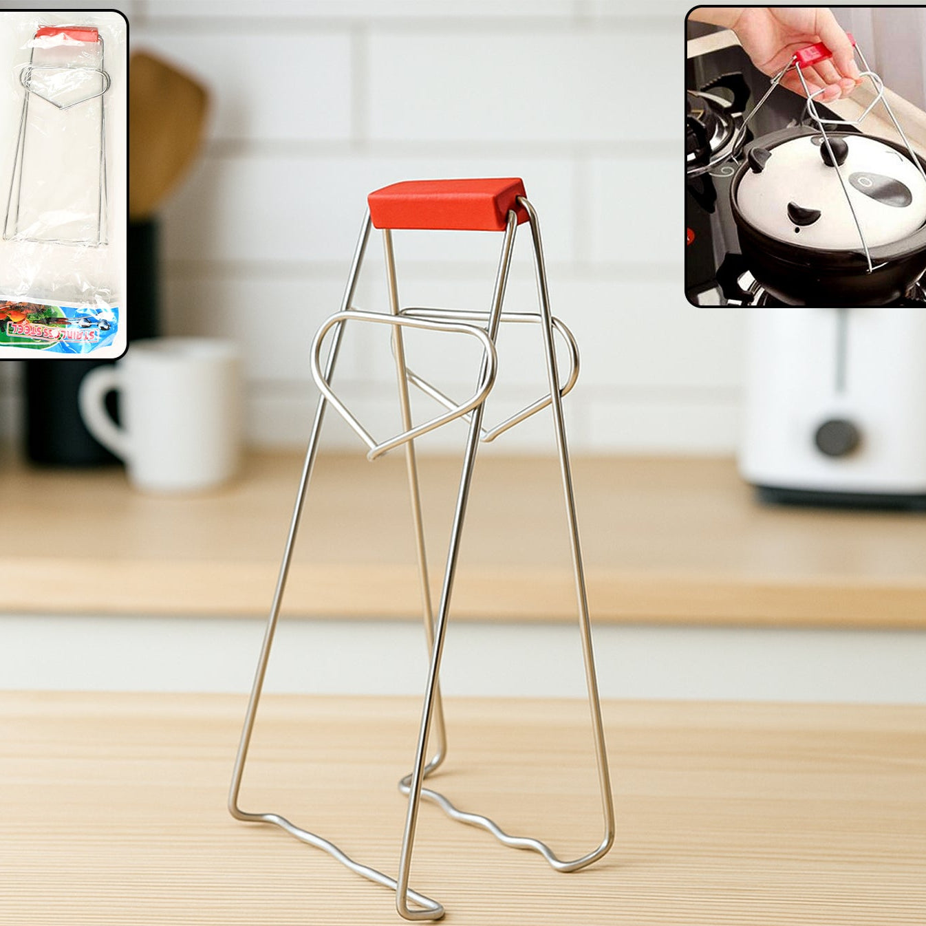 Heavy-duty Stainless Steel Kitchen Dish Plate Bowl Vessel Gripper Tong (1 Pc) - Happy Price - Image 1