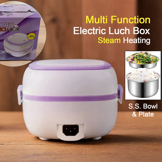 Electric Lunch Box Portable Food Warmer Food Heating Lunch Box Removable Food-grade Stainless Steel Compartments 220v 200w For Car Truck Office - Happy Price - Image 1