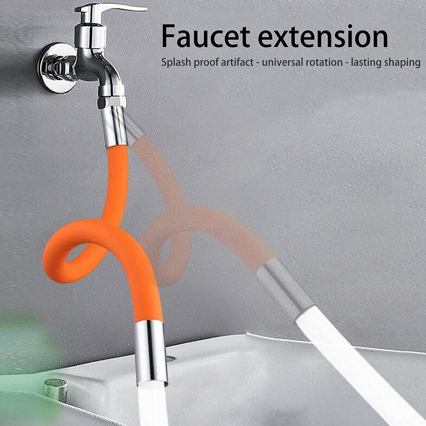 Flexible Water Tap Extender Universal Foaming Extension Tube With Connector 360 Free Bending Faucet Extender Adjustable Sink Drain Extension (18cm) - Happy Price - Image 4