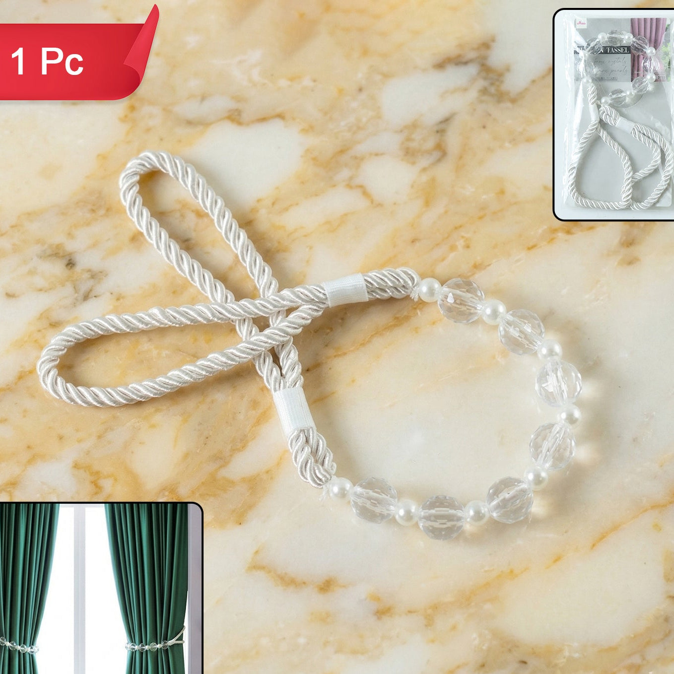 Elegant Decorative Curtain Tieback Rope (1 Pc)