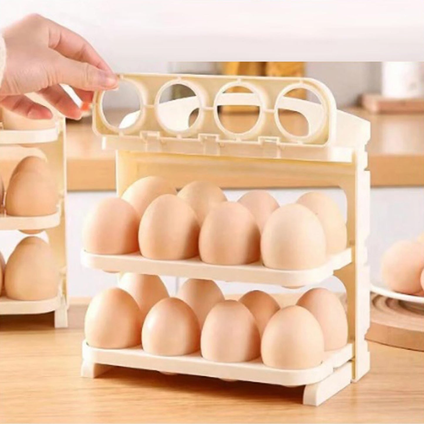 Plastic Foldable Egg Tray  24 Grid Egg Storage Box (1 Pc) - Happy Price - Image 3