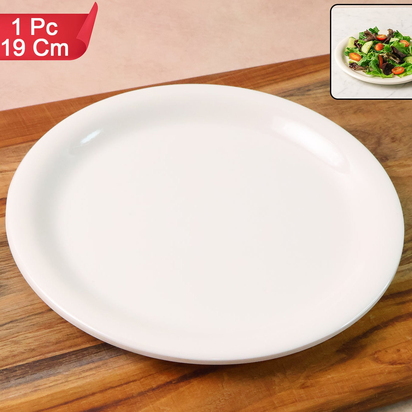 Durable Plastic Dinner Plate - 19 cm Round Serving Dish (1 Pc) - Happy Price - Image 1