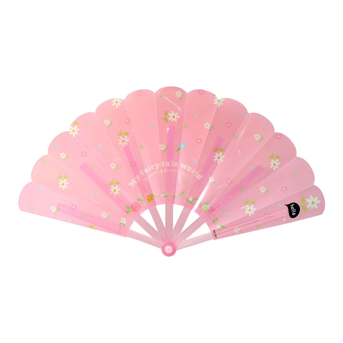 Floral Print Foldable Hand Fan - Portable & Battery-Free Cooling (1 Pc) - Happy Price - Image 4