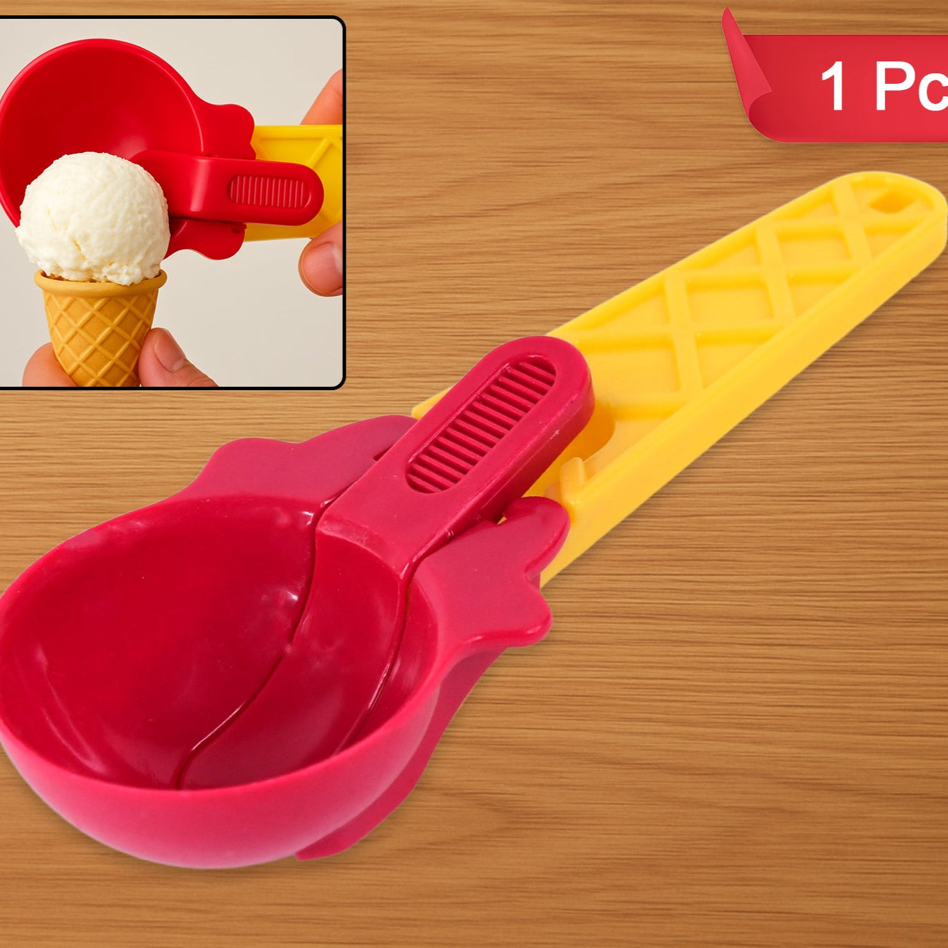 1-piece Plastic Ice Cream  Watermelon Scooper With Trigger Dipper - Happy Price - Image 1