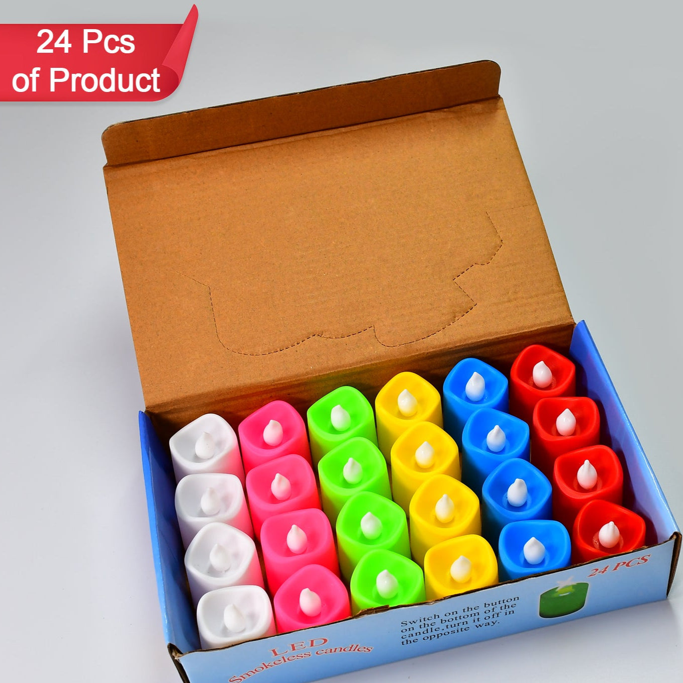 24pcs Festival Decorative - Led Tealight Candles  Battery Operated Candle Ideal For Party Wedding Birthday Gifts (Multi Color) - Happy Price - Image 1