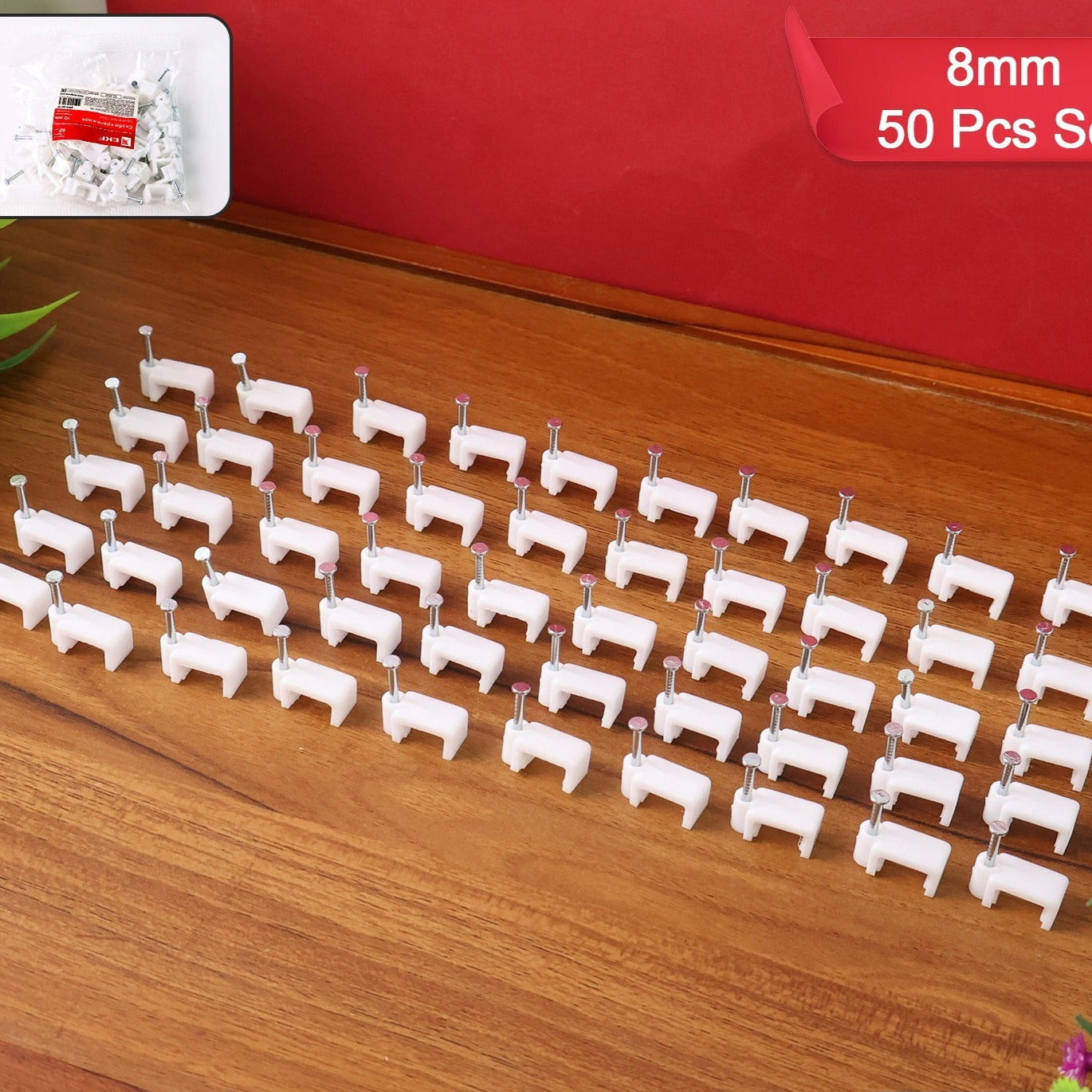 8mm Nail Cable Clips Set (50 Pc) - Happy Price - Image 1