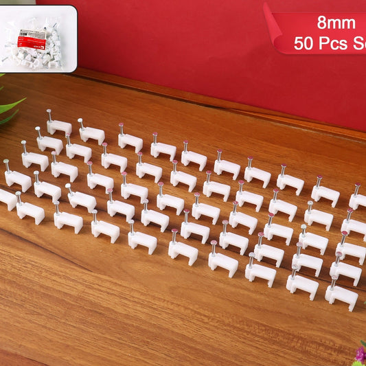 8mm Nail Cable Clips Set (50 Pc) - Happy Price - Image 1