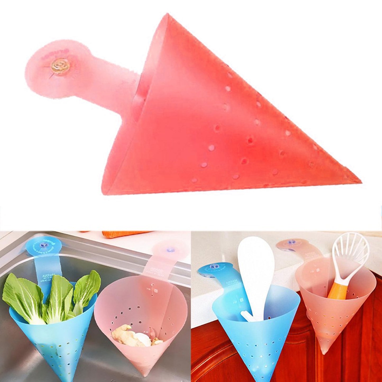 Hanging Sink Corner Strainer with Suction Cup - 1 Pc Kitchen Organizer - Happy Price - Image 2