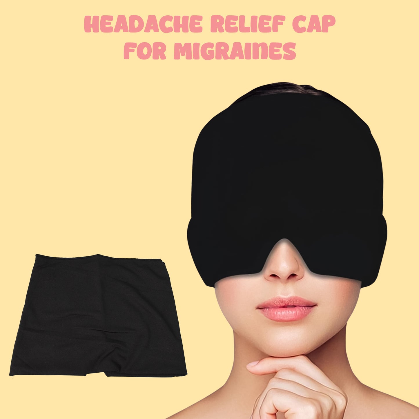 Headache Relief Hat Migraine Cap (1 Pc  Black Color) - Happy Price - Image 2